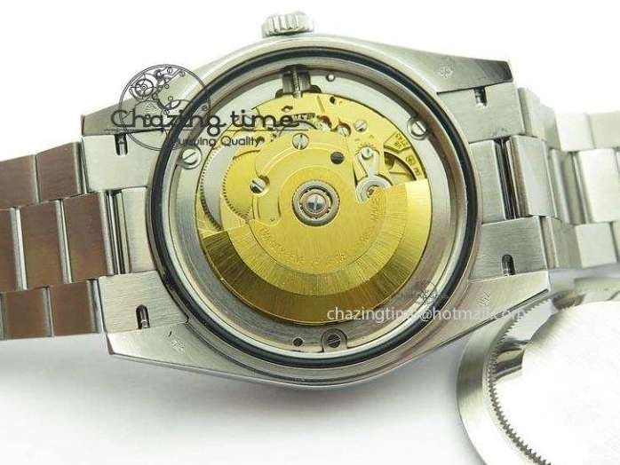 0112 DayDate 40mm BP-Maker 228206 SS Ice Blue Stick Dial (Smooth Bezel) On SS Bracelet ETA FreshLook 3913